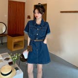 【SHOPLIST限定】一枚で決まる定番のベルト付きデニムワンピース | 17kg | 詳細画像13 