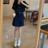 【SHOPLIST限定】一枚で決まる定番のベルト付きデニムワンピース | 17kg | 詳細画像14 