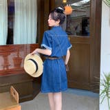【SHOPLIST限定】一枚で決まる定番のベルト付きデニムワンピース | 17kg | 詳細画像15 