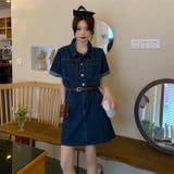 【SHOPLIST限定】一枚で決まる定番のベルト付きデニムワンピース | 17kg | 詳細画像2 