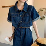 【SHOPLIST限定】一枚で決まる定番のベルト付きデニムワンピース | 17kg | 詳細画像6 