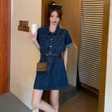 【SHOPLIST限定】一枚で決まる定番のベルト付きデニムワンピース | 17kg | 詳細画像7 