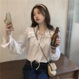 【赤字覚悟！処分セール】たっぷりフリルでガーリーリボンブラウス | 17kg | 詳細画像14 