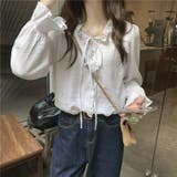 【赤字覚悟！処分セール】たっぷりフリルでガーリーリボンブラウス | 17kg | 詳細画像16 