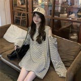 【SHOPLIST限定】トレンドのビッグシルエットの肩出しボーダーTシャツ | 17kg | 詳細画像6