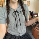 【SHOPLIST限定】キュートな雰囲気を演出。ハートの空きデザイン半袖ニットカ… | 17kg | 詳細画像12 