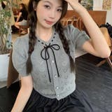 【SHOPLIST限定】キュートな雰囲気を演出。ハートの空きデザイン半袖ニットカ… | 17kg | 詳細画像15 