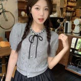 【SHOPLIST限定】キュートな雰囲気を演出。ハートの空きデザイン半袖ニットカ… | 17kg | 詳細画像8 