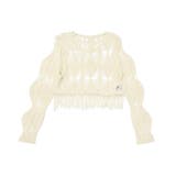 【SHOPLIST限定】動きとエレガンスをプラス。透かし編みニットトップス | 17kg | 詳細画像8