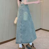 【SHOPLIST限定】体のラインを引き立て。スリット入りデニムスカート | 17kg | 詳細画像6 