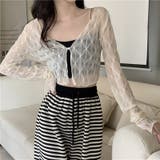 【SHOPLIST限定】通気性抜群で涼しい!ダイヤ柄大きな襟Vネック長袖シャツ | 17kg | 詳細画像2