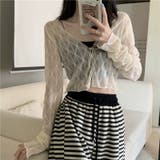 【SHOPLIST限定】通気性抜群で涼しい!ダイヤ柄大きな襟Vネック長袖シャツ | 17kg | 詳細画像6