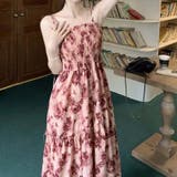 花柄がロマンチックな雰囲気を添え。フリル袖2本キャミソールワンピース | 17kg | 詳細画像10 