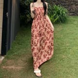 花柄がロマンチックな雰囲気を添え。フリル袖2本キャミソールワンピース | 17kg | 詳細画像8 