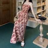 花柄がロマンチックな雰囲気を添え。フリル袖2本キャミソールワンピース | 17kg | 詳細画像9 