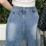 カットアウトとダメージ要素が個性と魅力をプラス。リボン付きのワイドレッグデニムパ… | 17kg | 詳細画像4