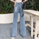 カットアウトとダメージ要素が個性と魅力をプラス。リボン付きのワイドレッグデニムパ… | 17kg | 詳細画像5