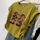 レトロで元気な!女の子のプリント入りフリルスリーブTシャツ | 17kg | 詳細画像4