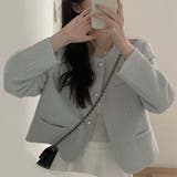 暖かさとスタイルを両立させ。クルーネック長袖ツイードジャケット | 17kg | 詳細画像2