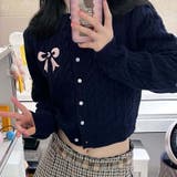 【SHOPLIST限定】スウィートな学院風。ラウンドネックリボンカーディガン | 17kg | 詳細画像3