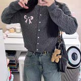 【SHOPLIST限定】スウィートな学院風。ラウンドネックリボンカーディガン | 17kg | 詳細画像5