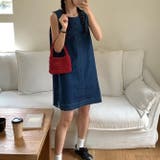 ミレニアル学園風 ゆるカワコーデ☆若見え ノースリーブ デニムワンピース | 17kg | 詳細画像3 