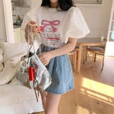 ミレニアル学園風 ゆるカワコーデ☆夏用カジュアル クルーネックTシャツ | 17kg | 詳細画像4 