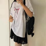 ミレニアル学園風 ゆるカワコーデ☆リボンプリントマルチスタイルトップス | 17kg | 詳細画像3 