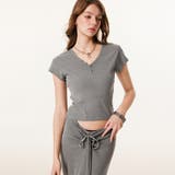 ミレニアル学園風 ゆるカワコーデ ビンテージ感スリムフィットボタン付きVネックT… | 17kg | 詳細画像16