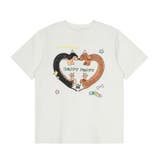 ミレニアル学園風 ゆるカワコーデ☆ハート＆可愛い犬プリントスリム半袖Tシャツ | 17kg | 詳細画像2 