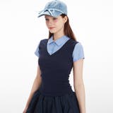 ミレニアル学園風 ゆるカワコーデ 韓国系ストライプパッチワークアンサンブル半袖T… | 17kg | 詳細画像3