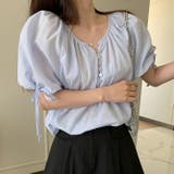 ミレニアル学園風 ゆるカワコーデ☆パフスリーブ シングルボタンダウンシャツ | 17kg | 詳細画像3 