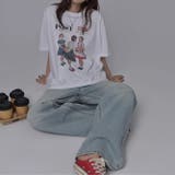 ミレニアル学園風 ゆるカワコーデ☆オーバーサイズ イラストプリント半袖Tシャツ | 17kg | 詳細画像2 