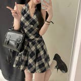 ミレニアル学園風 ゆるカワコーデ☆ビンテージ感ウエストシェイプギンガムワンピ | 17kg | 詳細画像5 