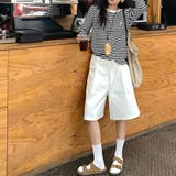 ミレニアル学園風 ゆるカワコーデ ハイウエストワイドデニムハーフパンツ | 17kg | 詳細画像2