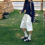ミレニアル学園風 ゆるカワコーデ ハイウエストワイドデニムハーフパンツ | 17kg | 詳細画像3