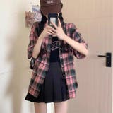 ミレニアル学園風 ゆるカワコーデ☆ドーパミンピンク チェック UVカットシャツ | 17kg | 詳細画像3 