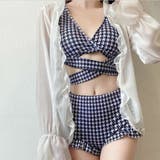 ゆるカワコーデ セクシー千鳥格柄スイムウェア ハイウエスト | 17kg | 詳細画像2