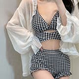 ゆるカワコーデ セクシー千鳥格柄スイムウェア ハイウエスト | 17kg | 詳細画像6