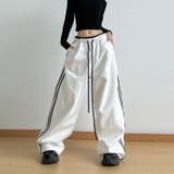 ゆるカワコーデ 配色2ライン スポーティーワイドパンツ | 17kg | 詳細画像1
