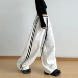 ゆるカワコーデ 配色2ライン スポーティーワイドパンツ | 17kg | 詳細画像3