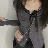 ゆるカワコーデ☆レースキャミソール＋細見え長袖カーディガン 2点セットトップス | 17kg | 詳細画像1 