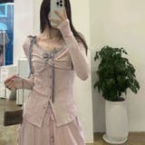 ゆるカワコーデ☆レースキャミソール＋細見え長袖カーディガン 2点セットトップス | 17kg | 詳細画像8 