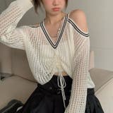 ゆるカワコーデ☆辣妹風 クロップド丈 メッシュニット日焼け対策カーディガン | 17kg | 詳細画像3 
