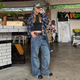 ゆるカワコーデ アメリカン配色チェック柄フード付きシャツ レトロストリート風 | 17kg | 詳細画像11