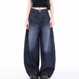ゆるカワコーデ アメリカンカーブシルエット ワイドレッグウォッシュジーンズ | 17kg | 詳細画像4