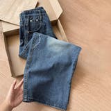 ゆるカワコーデ☆ウォッシュ加工 刺繍ワイドジーンズ | 17kg | 詳細画像11