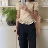 ゆるカワコーデ☆少女風花縁パフスリーブ 半袖シャツ | 17kg | 詳細画像22 