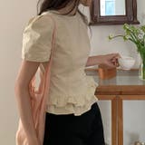 ゆるカワコーデ☆少女風花縁パフスリーブ 半袖シャツ | 17kg | 詳細画像7 
