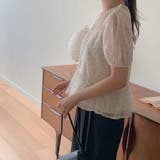 ゆるカワコーデ☆スイートドットパフスリーブフリルブラウス+キャミソール | 17kg | 詳細画像6